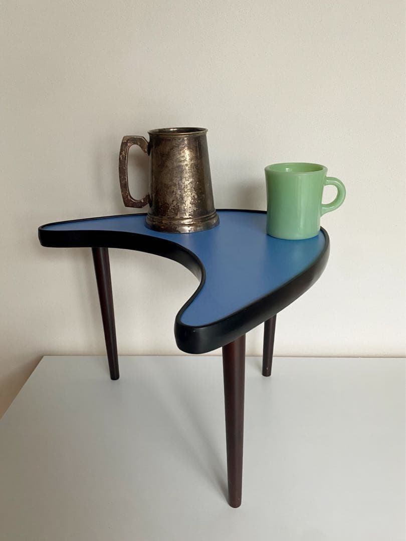 ビンテージ アンティーク 60s 70s サイドテーブル 青 ミッドセンチュリー