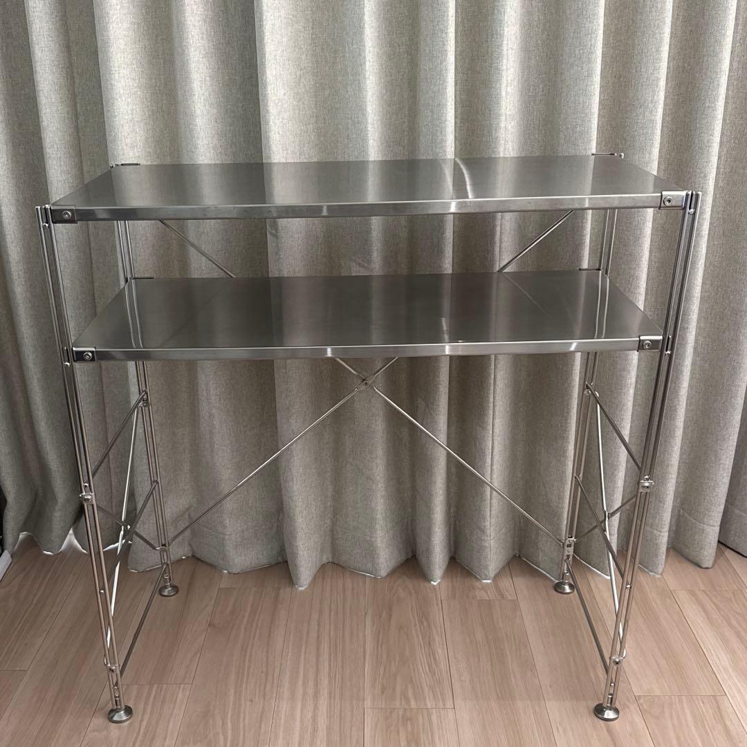 無印良品　ステンレスユニットシェルフ・ステンレス棚セット・ワイド