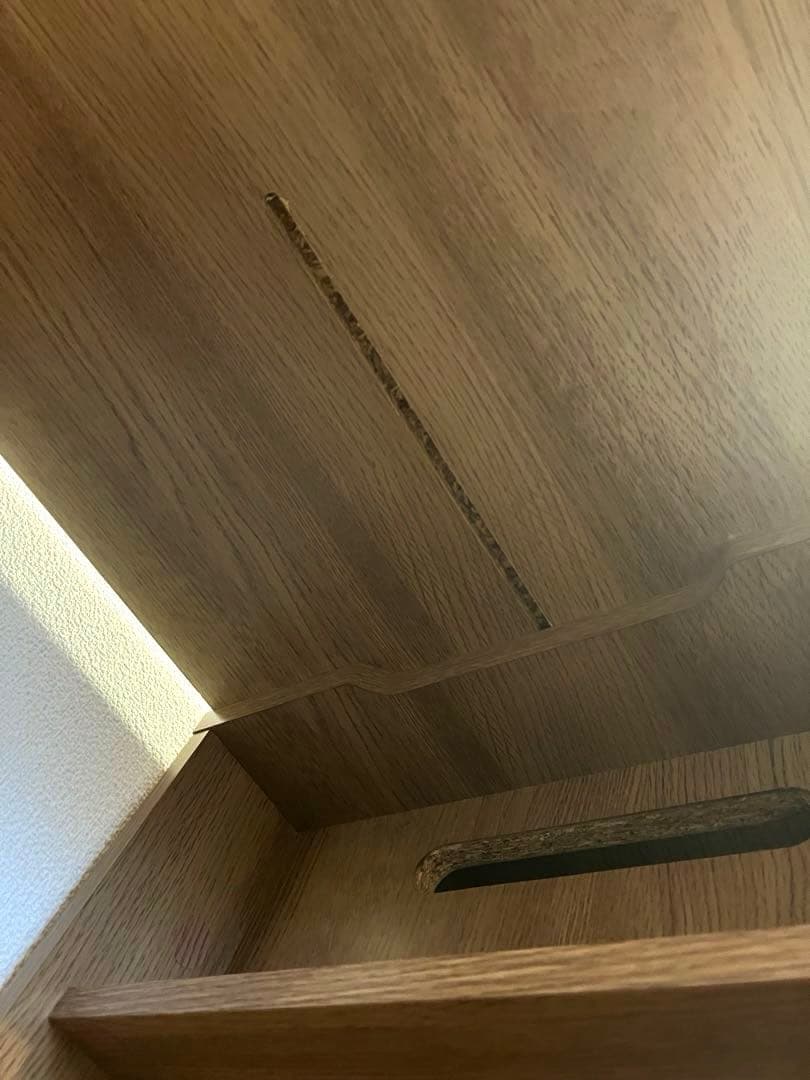 LOWYA 伸縮式キッチンカウンター 食器棚 木目調