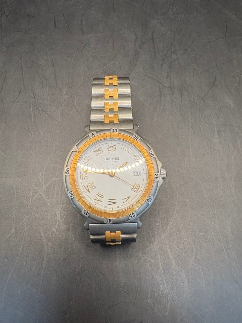 HERMES アナログクォーツ腕時計 シルバー/ゴールド