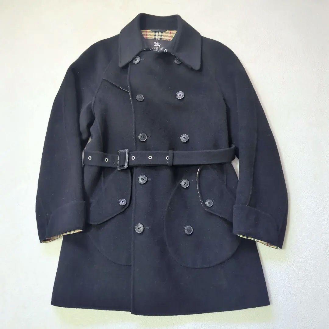【BURBERRY BLACK LABEL】美品 ノバチェックピーコート M