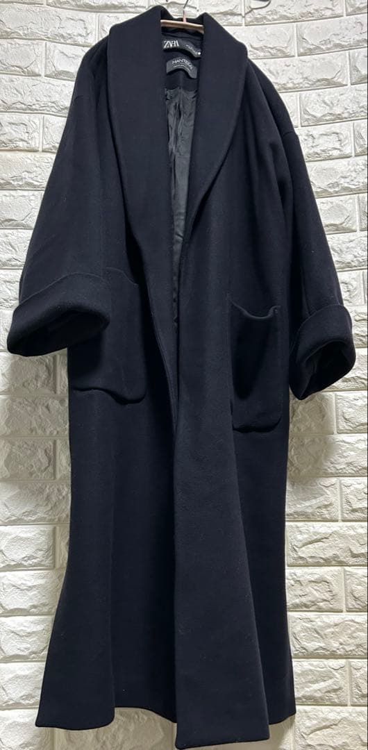 〔未使用に近い〕ZARA ネイビー ロングコート Manteco