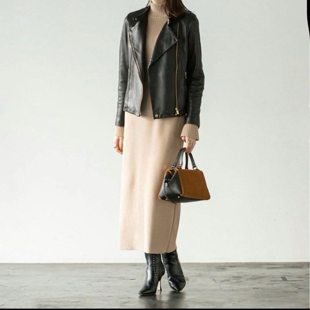 新品未使用 noble ソフトラムレザー ライダース ジャケット ブラック 36