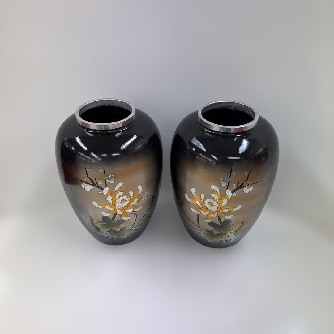 アルミ夏目花瓶9寸　四君子