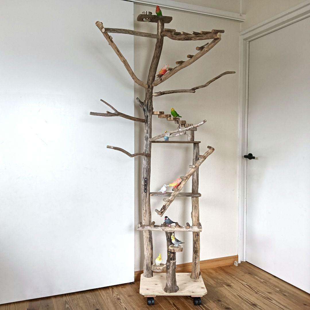 ちょこまふぃん バードアスレチックジム大型 天然木 自然木 流木 インコ