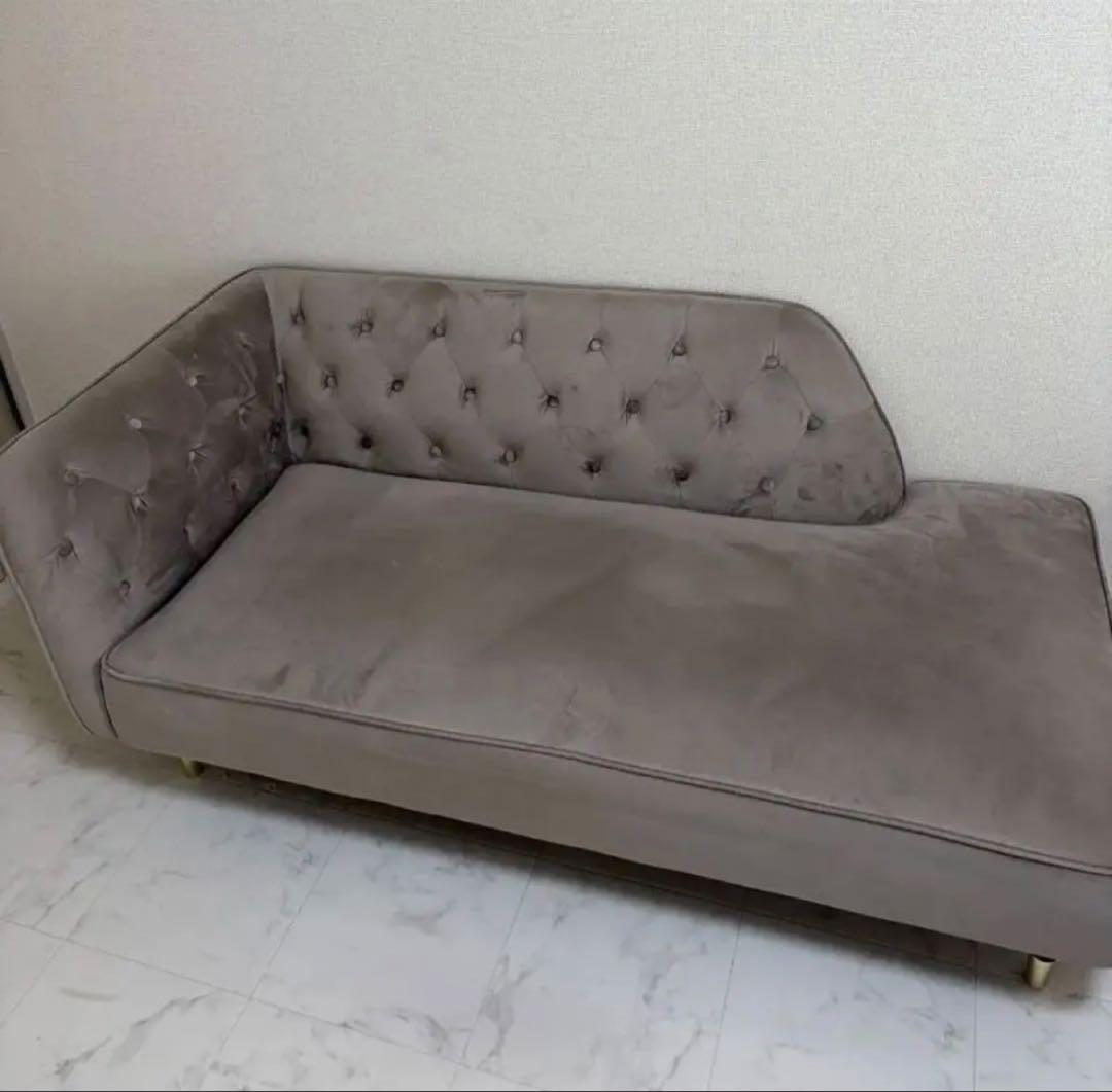 LOWYA ソファ 2人掛けソファ カウチソファ ベルベット調