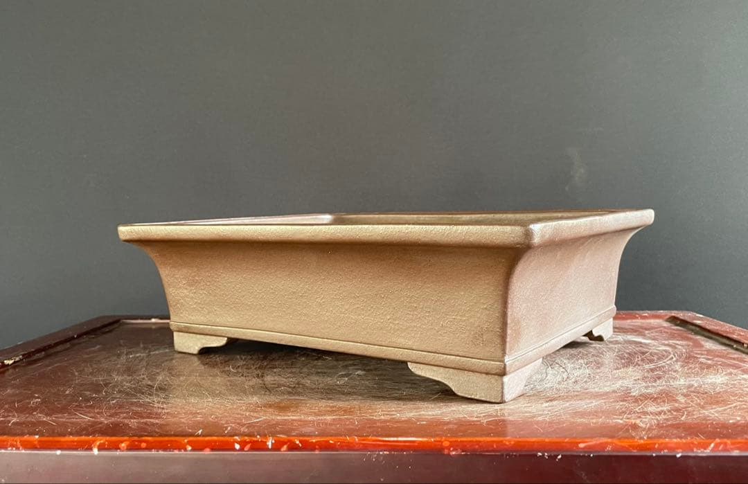 白木盆栽園　山秋　松泉　盆栽鉢　横35センチ　鉢和鉢盆栽趣味陶器盆器植木鉢