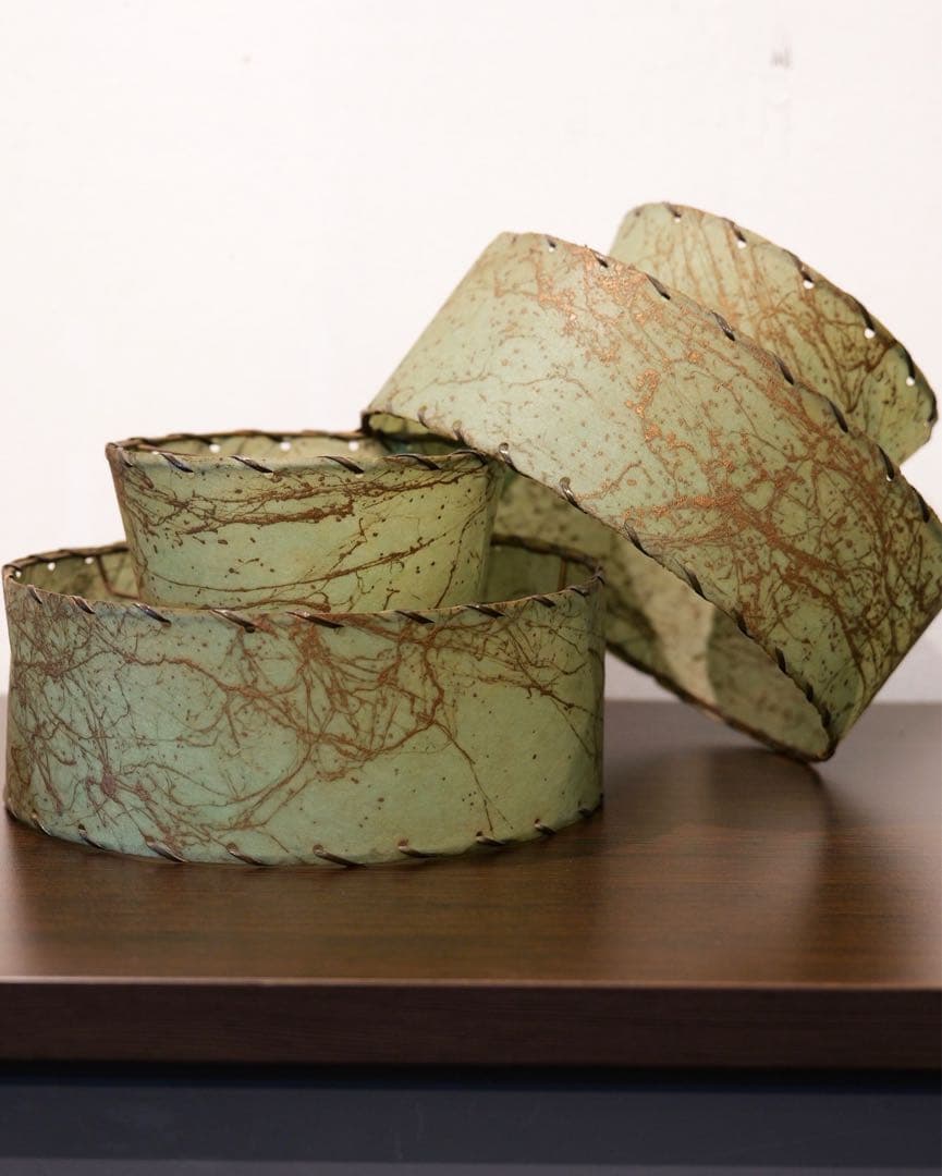 1950'sビンテージ アクアブルー ハーレクインシェードランプ 2点セット