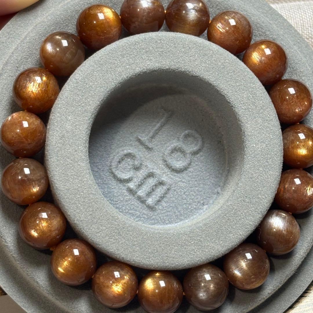 稀少な高グレードゴールデンサンムーンストーンブレスレット天然石パワーストーン