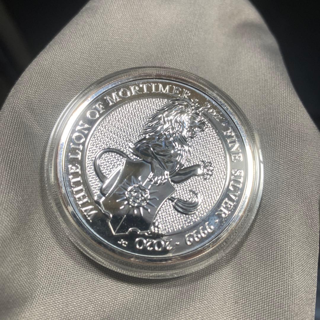 D1 純銀貨 2オンス クイーンズビースト 2020 ホワイトライオン