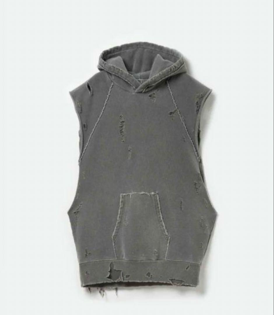 SUBLATIONS ノースリーブスエットパーカー【ASH GREY】