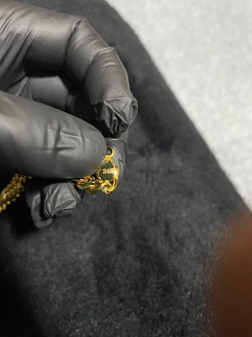 24k印字ゴールド ネックレス ロブスタークラスプ 925刻印