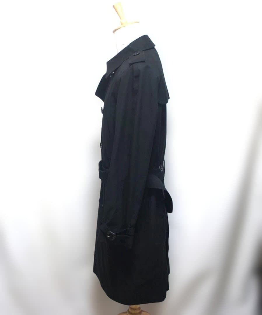 1-503.バーバリーロンドン トレンチコートブラック ライナー メンズ XXL
