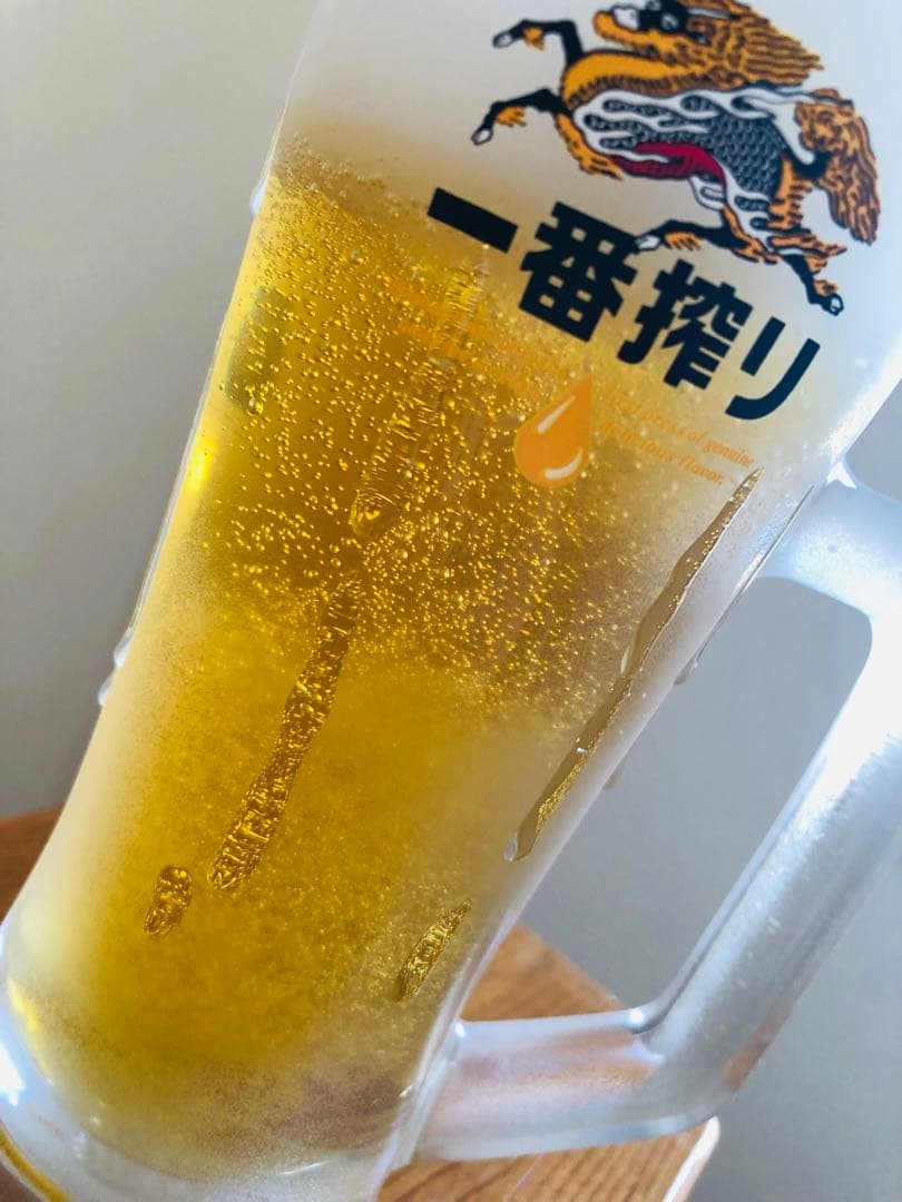 いち　食品サンプル　ビール　麒麟ビアジョッキ　水滴付き
