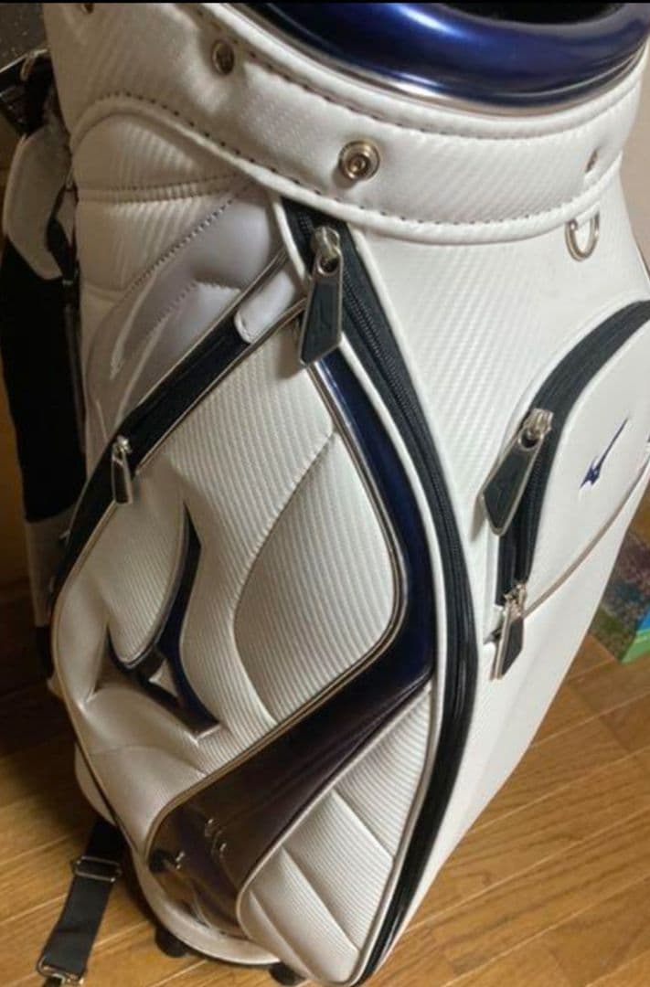 Mizuno キャディバッグ ホワイト×ネイビー ミズノ