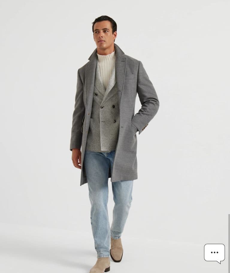 ブルネロクチネリ　カシミアチェスターコート　XS-XXS