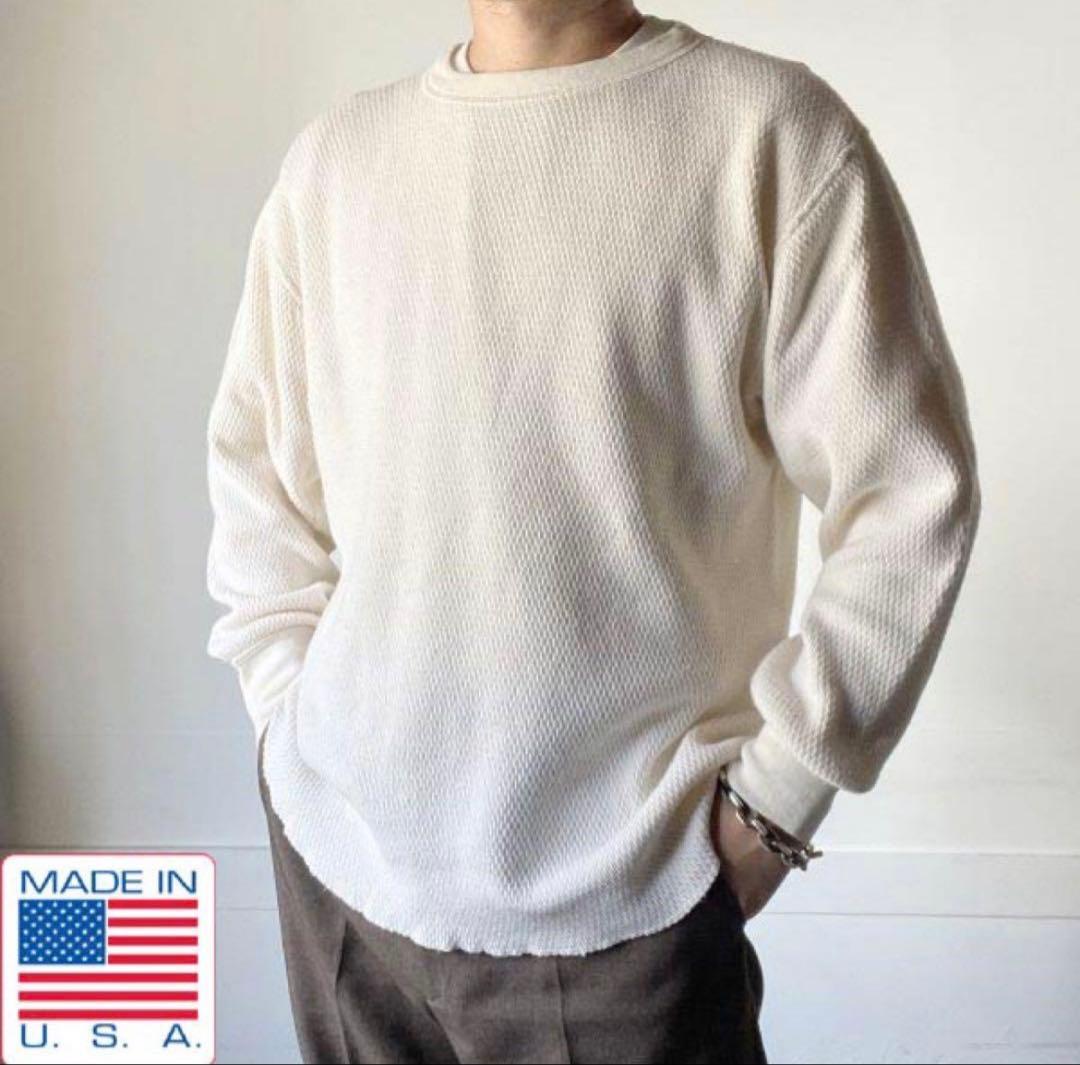 90s USA製 実物 米軍 us army サーマル 長袖 Tシャツ XL