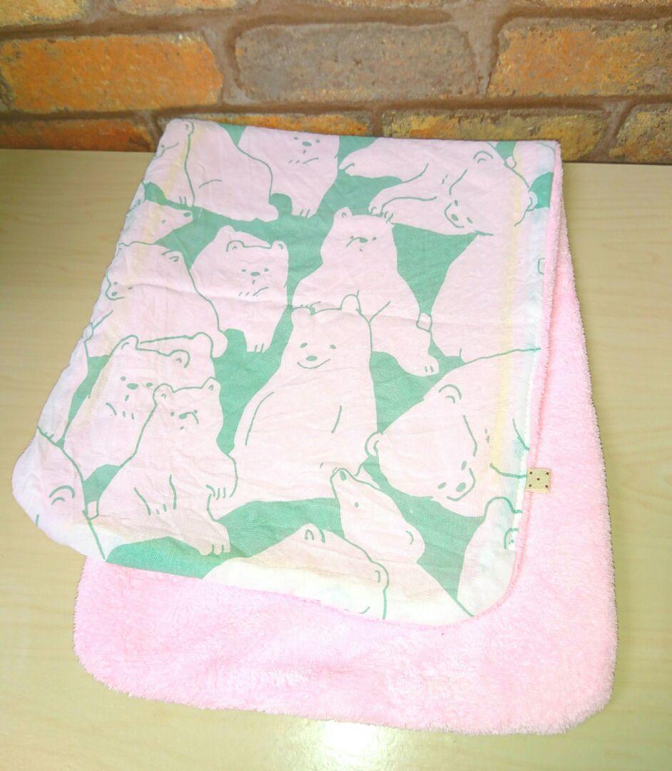 専用❤みかん＊ふわっサラ❤手拭いヘアドライタオル❤ゆるくま＊ブルー☆ピンク❤