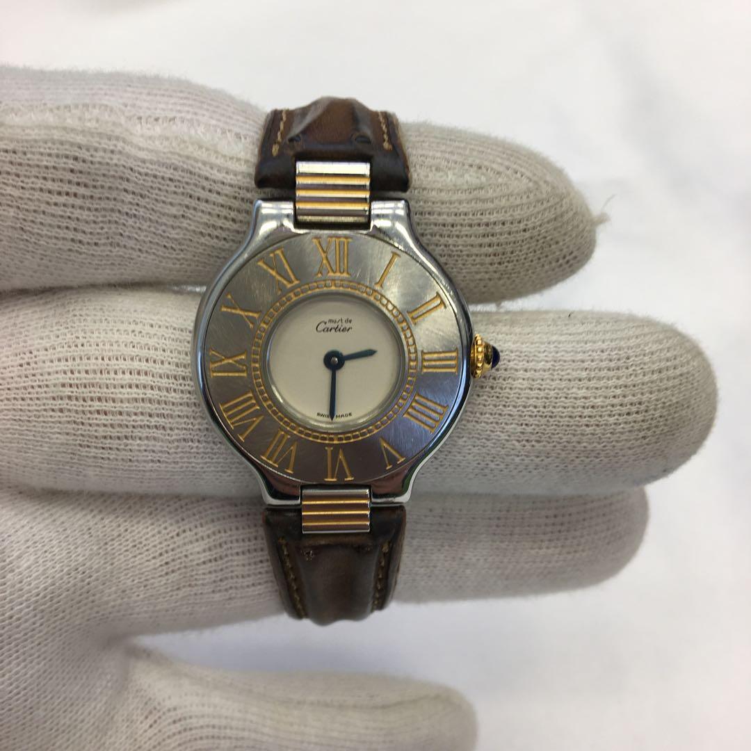 Cartier マスト21 ヴァンティアン レディースクォーツ腕時計 稼働品