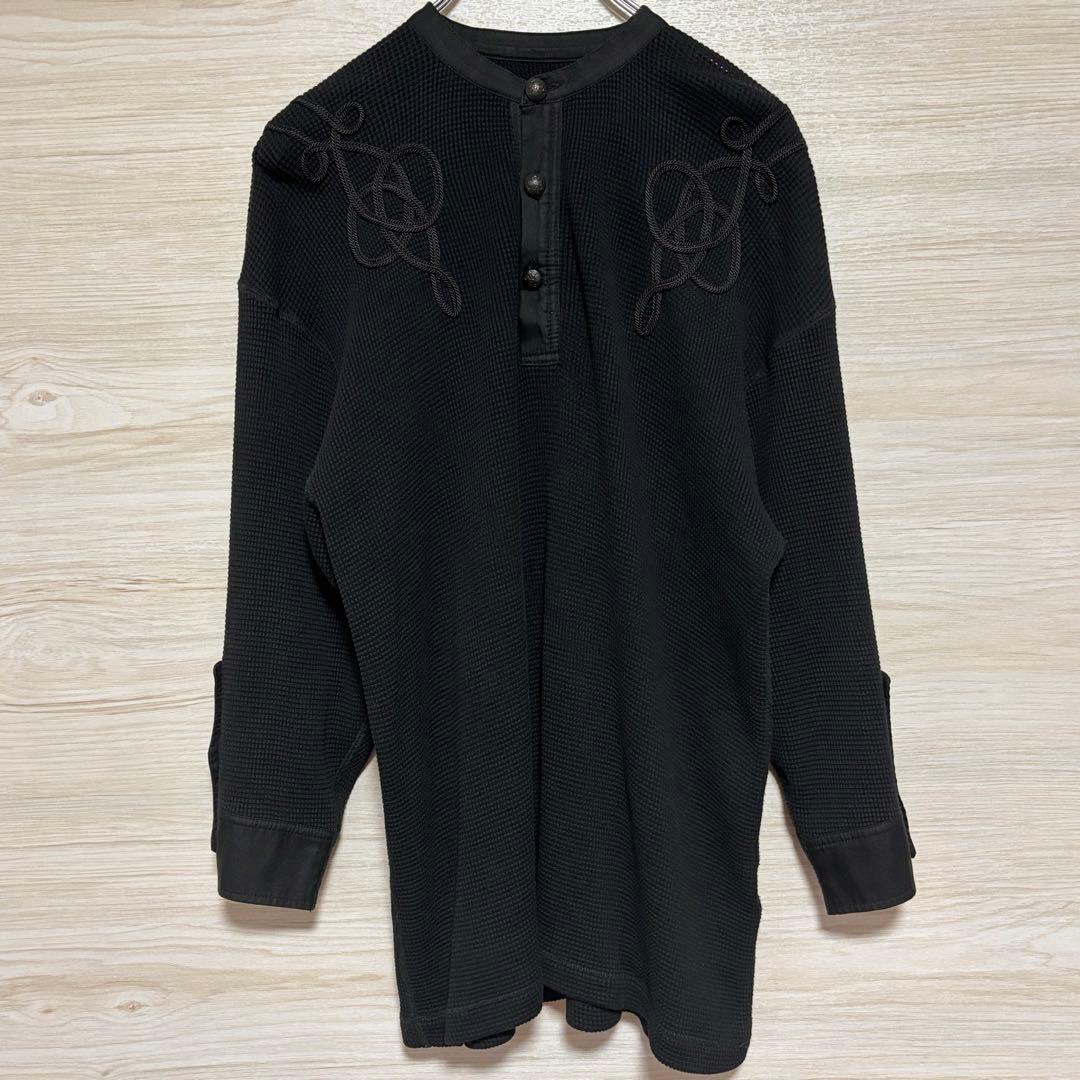 CHRISTIAN DADA 17SS サーマル 刺繍 ヘンリーネック 黒