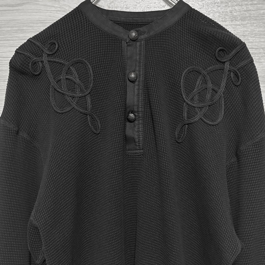 CHRISTIAN DADA 17SS サーマル 刺繍 ヘンリーネック 黒