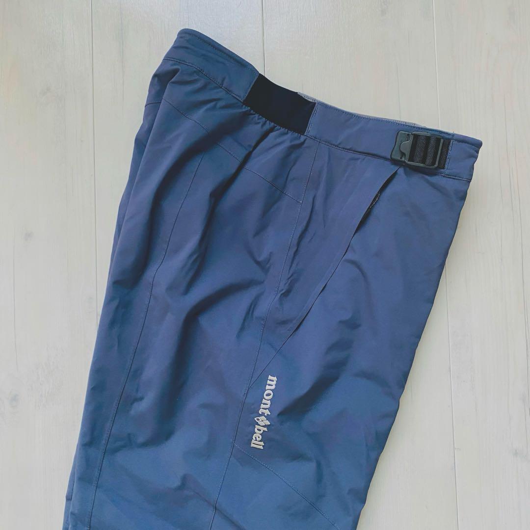 美品　モンベル　パウダーステップ パンツ　ダークグレー　バッグ付き
