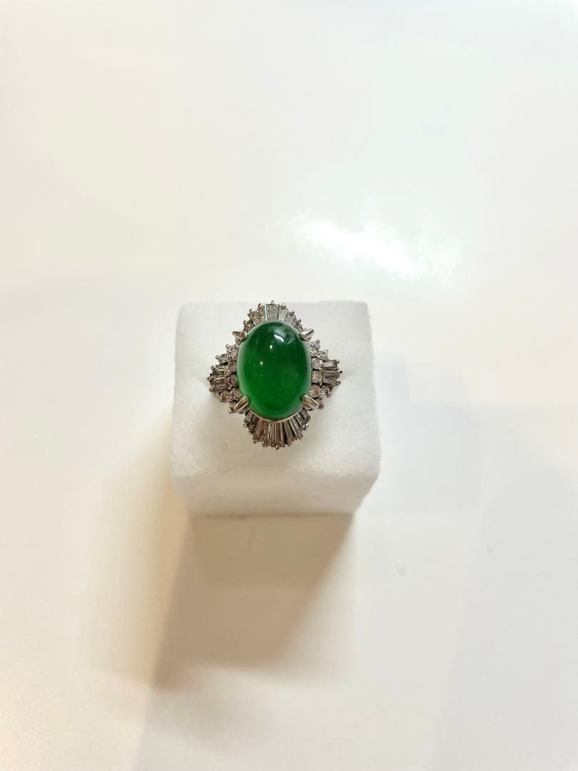 ひすい　ダイヤ　指輪　プラチナ　Pt