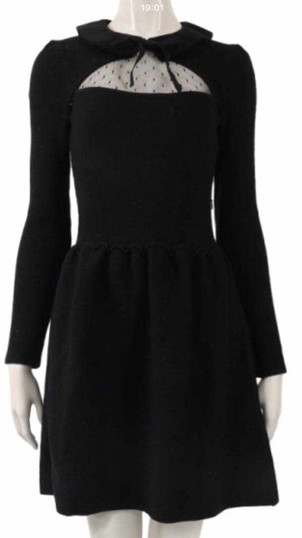 REDVALENTINO ブラックニットワンピース