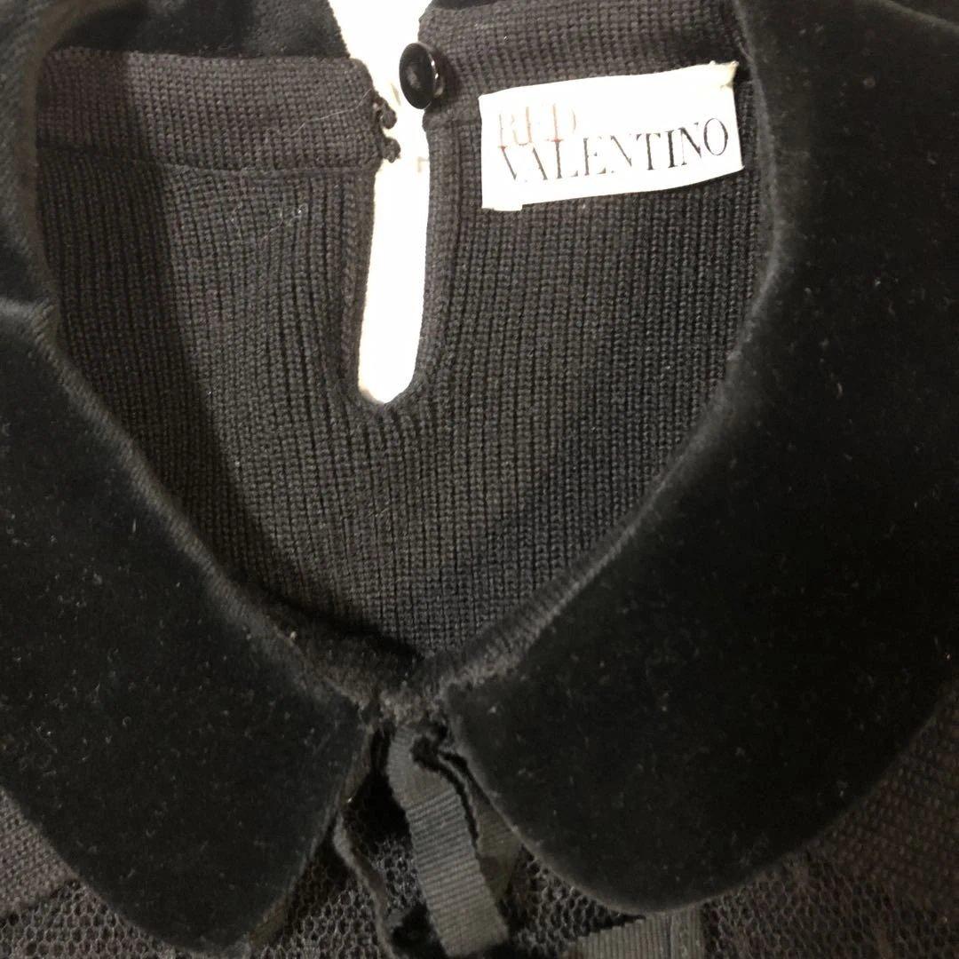REDVALENTINO ブラックニットワンピース
