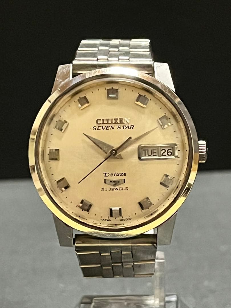 ★美品！シチズン セブンスター 3015-Y自動巻 メンズ腕時計稼働デイデイト
