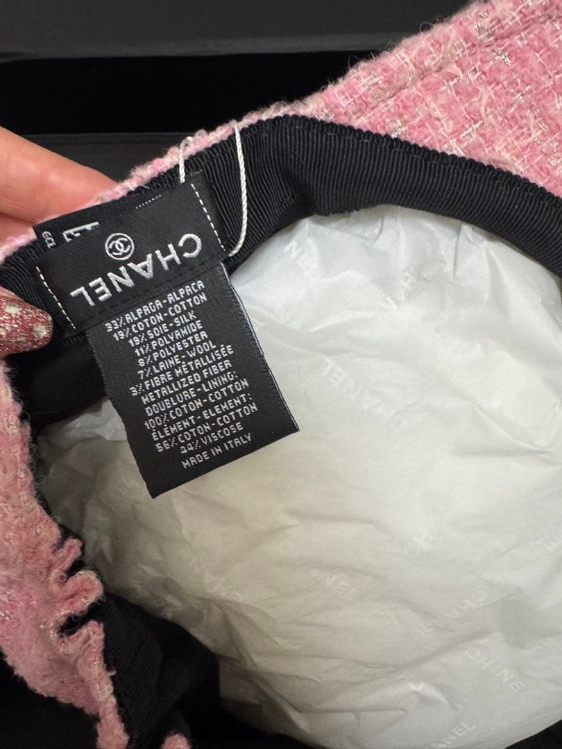 CHANEL ピンク　キャップ　ツイード　キャスケット　新品未使用
