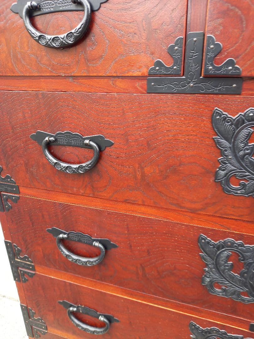 美品　仙臺箪笥　最高級　五段箪笥　鍵付き