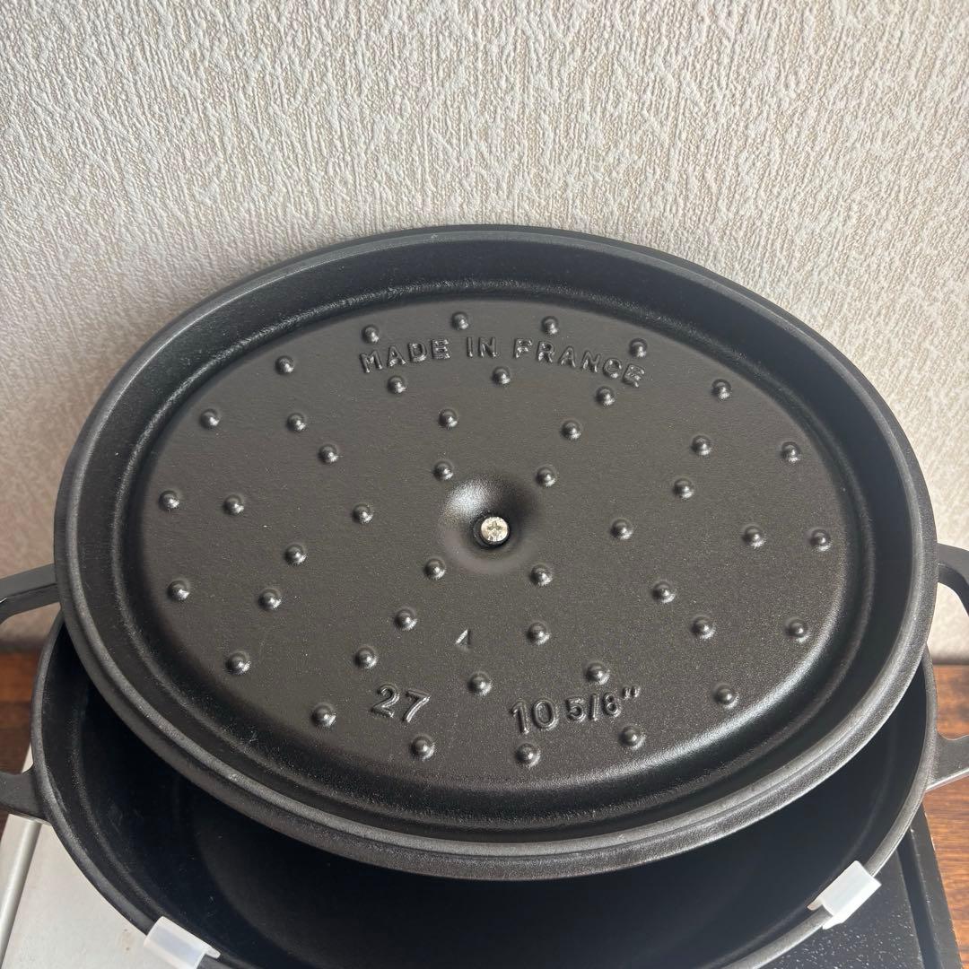 mina　ストウブ ココット オーバル 27cm ブラック