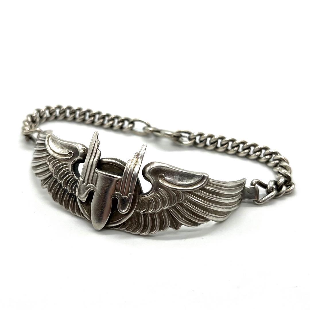 【ヴィンテージ】WWⅡ US ARMY 陸軍航空隊ミリタリーシルバーブレスレット