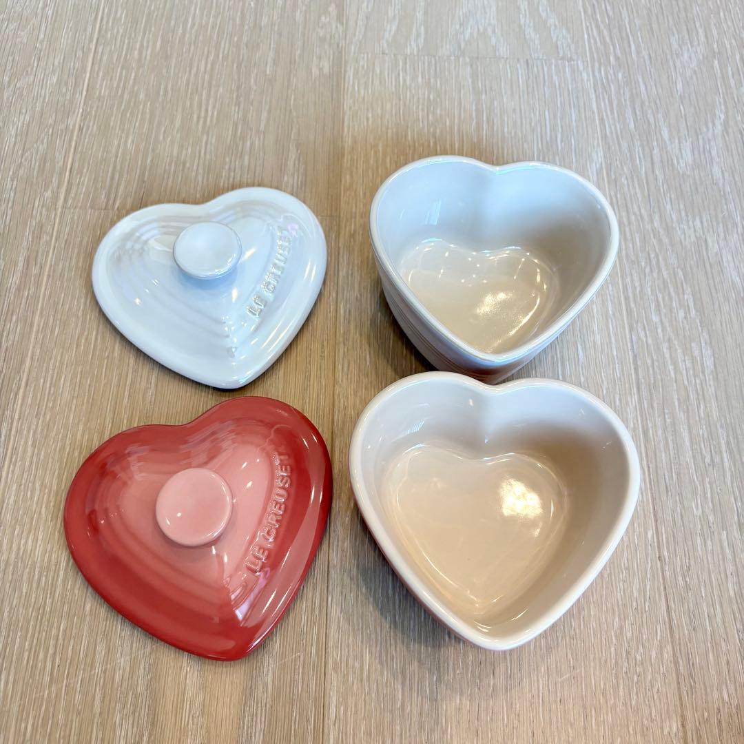 【新品】ル・クルーゼ フラワープレート　ハートミニココット　6点セット