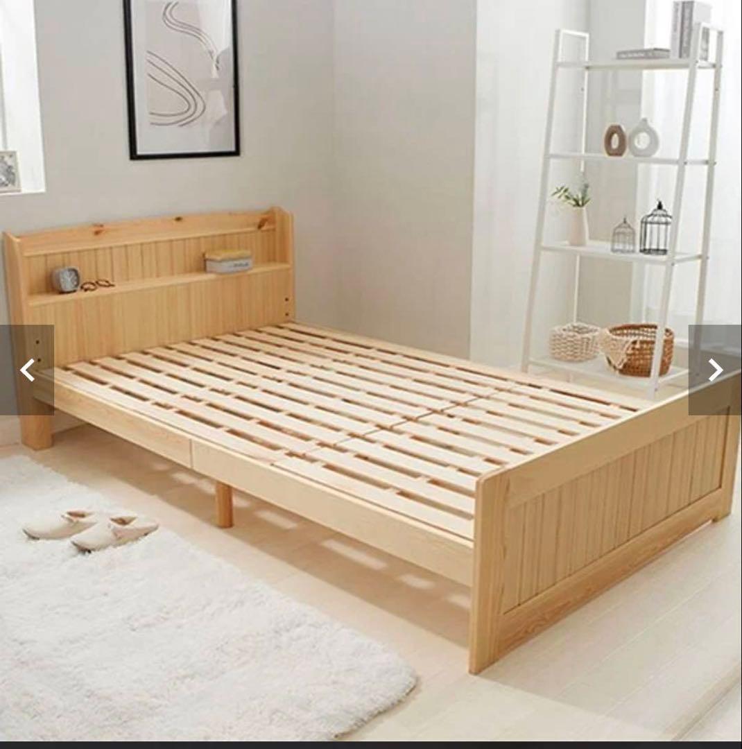 【新品未使用】ベルーナ すのこベッド 棚付き