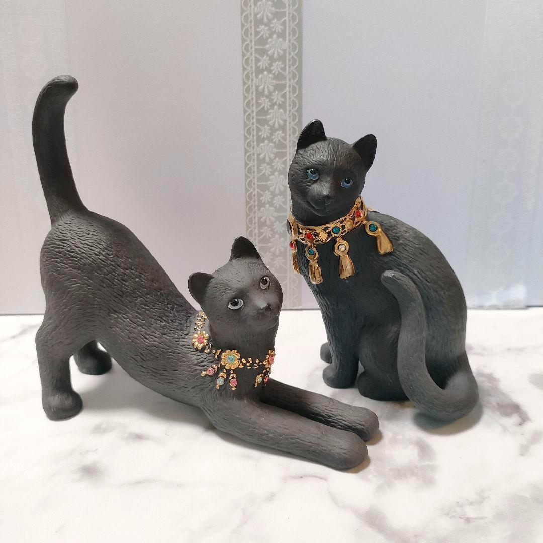 LENOX レノックス 黒猫 2体セット 陶器 置物 金彩 フィギュリン 24K