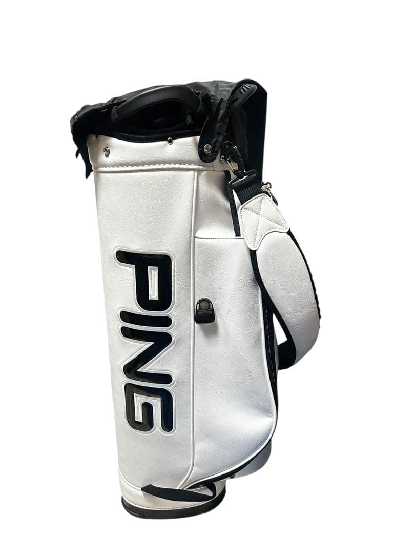 PING ゴルフ キャディバッグ 白黒 スタンド型 美品　ホワイト　ゴルフ用品