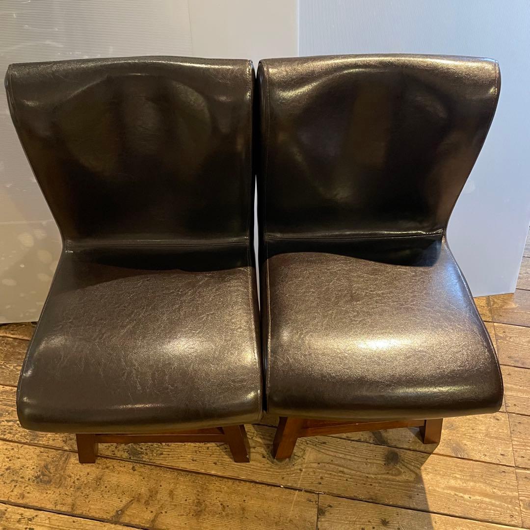 MORISHIGE モリシゲ 北欧風 アンティーク回転チェア2点セット