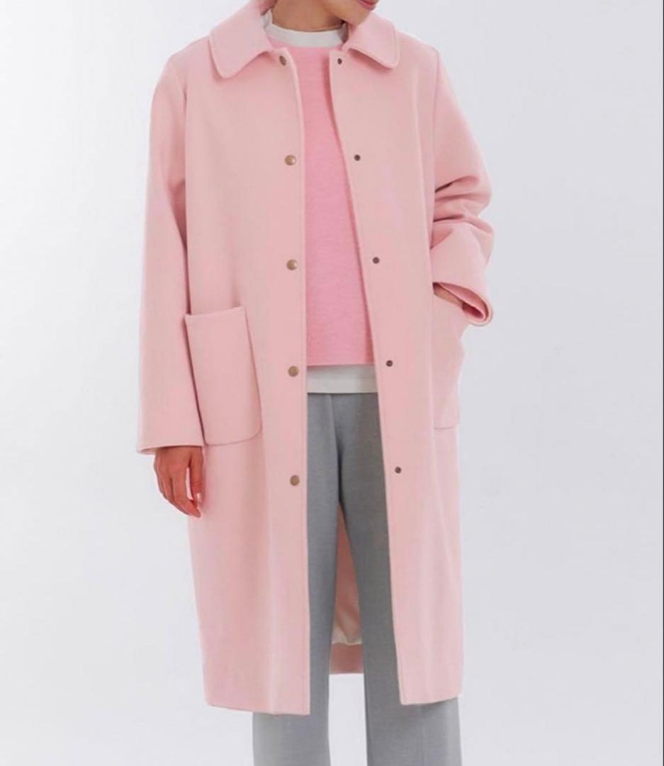 yori バイカラーロングコート ピンク36 新品未使用タグ付き