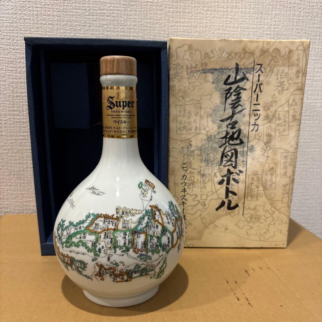 ニッカウイスキー　スーパーニッカ　古地図ボトル　箱付き　陶器　未開封
