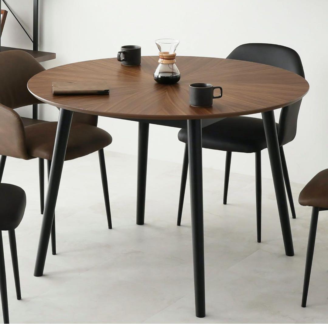 天然木 円形ダイニングテーブル 110cm