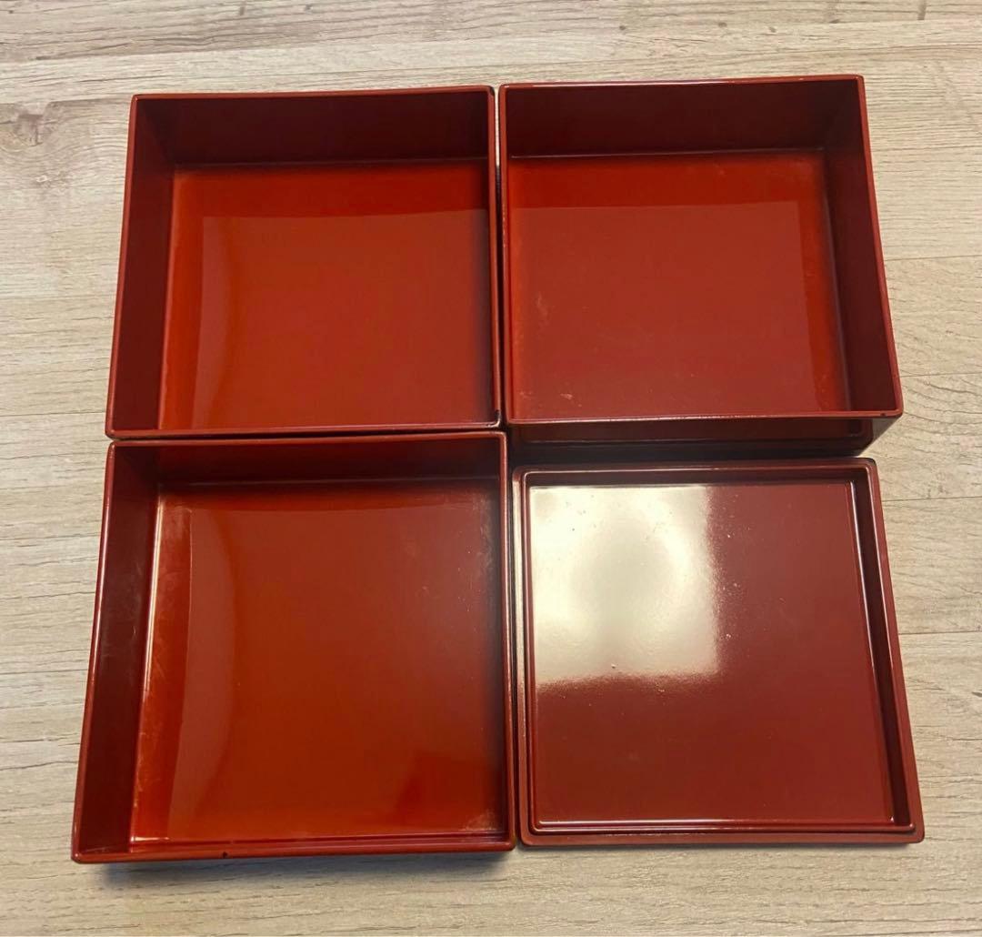 会津塗  漆器  三段重