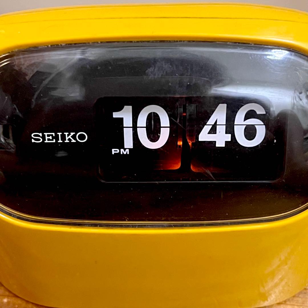 SEIKO パタパタ時計 デジタルクロック イエロー 昭和レトロ ビンテージ