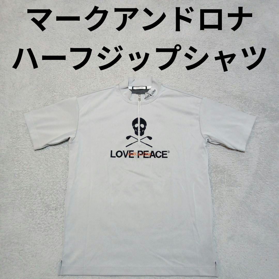 マーク&ロナ ゴルフ 半袖 ジップアップ モックネック ロゴ カットソー
