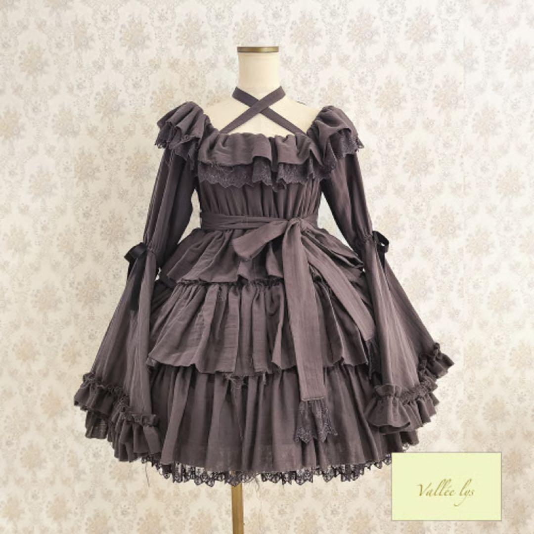 アトリエピエロ ヴァレリスCoquelicot Dressガーゼ グレーゴスロリ