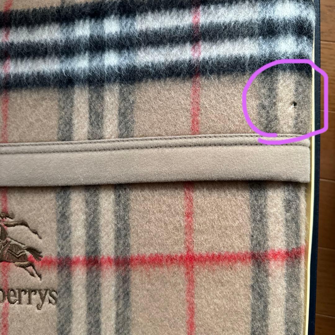 Burberrys バーバリー 純毛毛布 ラム入り 140×200cm 箱付き