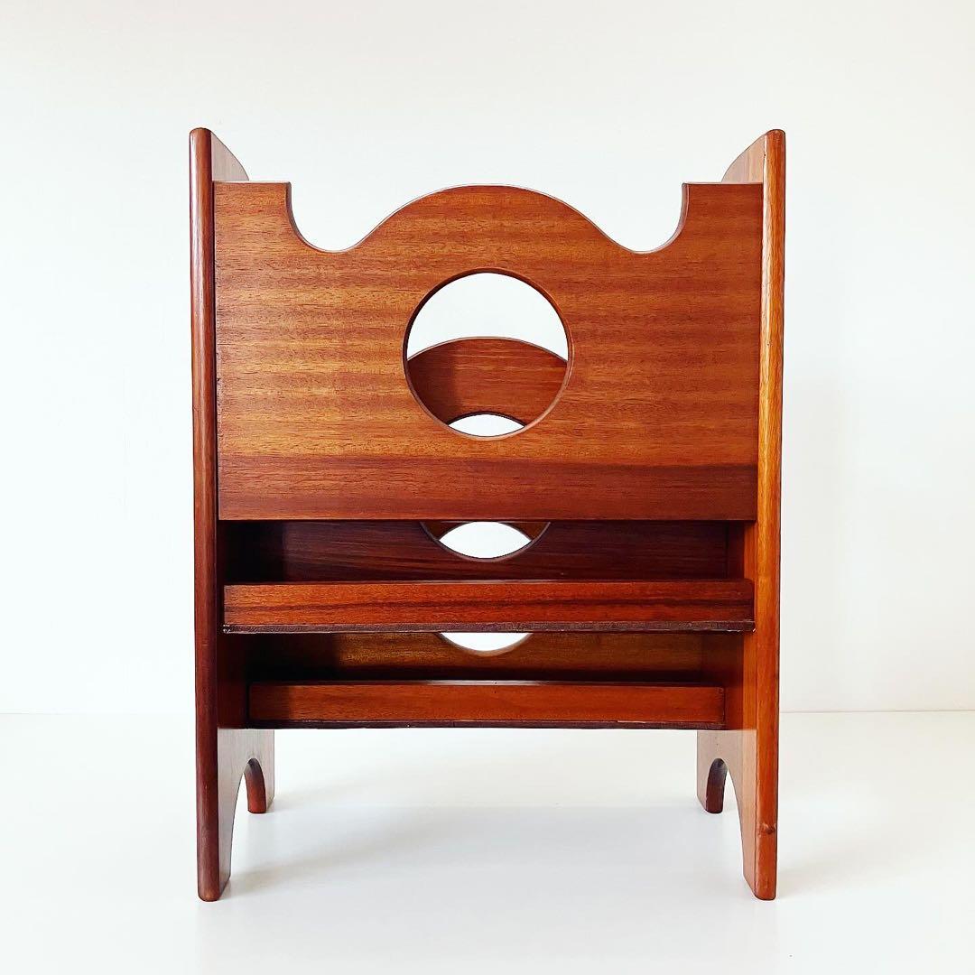 モダン　マガジンラック　チーク　北欧スタイル　古道具　小物入れ　ビンテージ雑貨