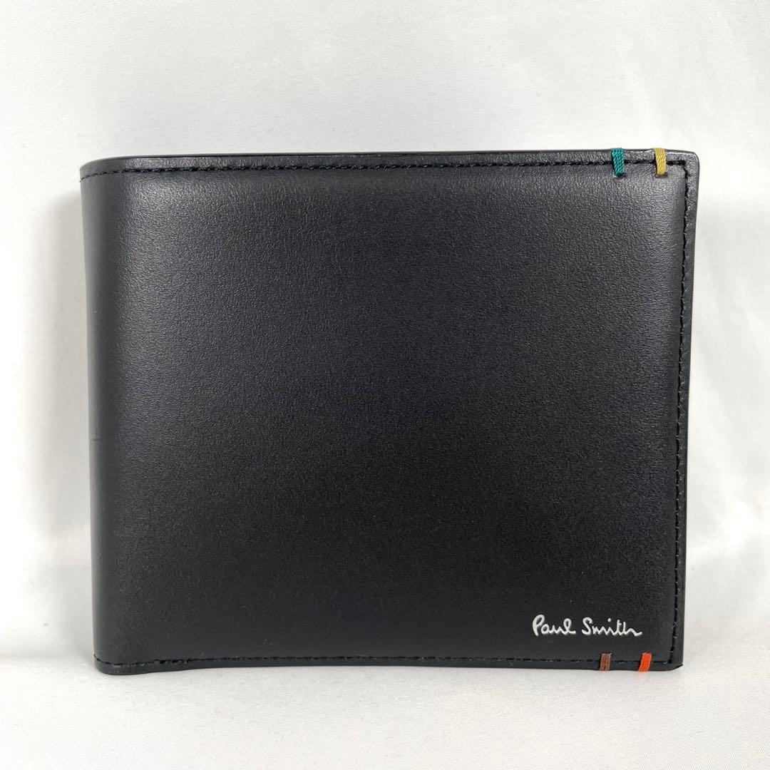 未使用 Paul Smith ポールスミス 二つ折り財布 レザー ストライプ