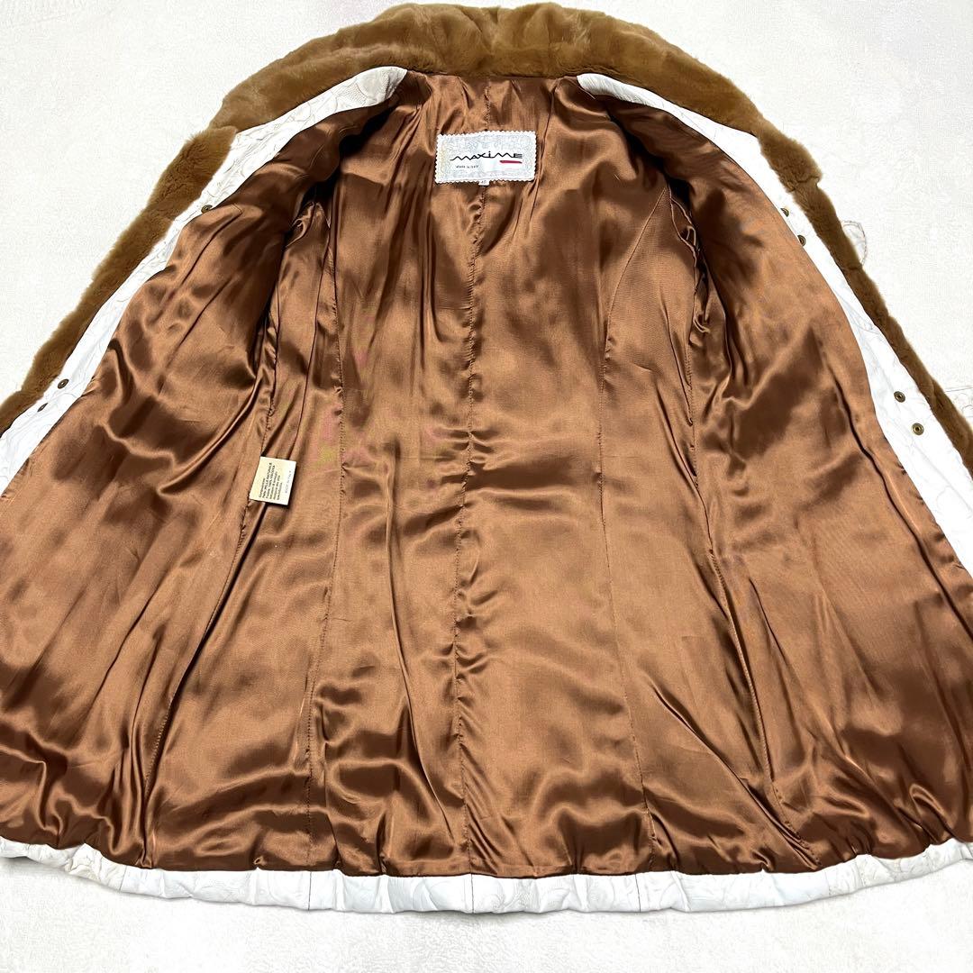 ★激レア★イタリア製★ヴィンテージ★MAXIME★レザーコート★花柄型押し★46